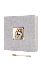 Photo Album Self Adhesive Scrapbook for 4x6 5x7 8x10 Pictures Linen Cover Scr...