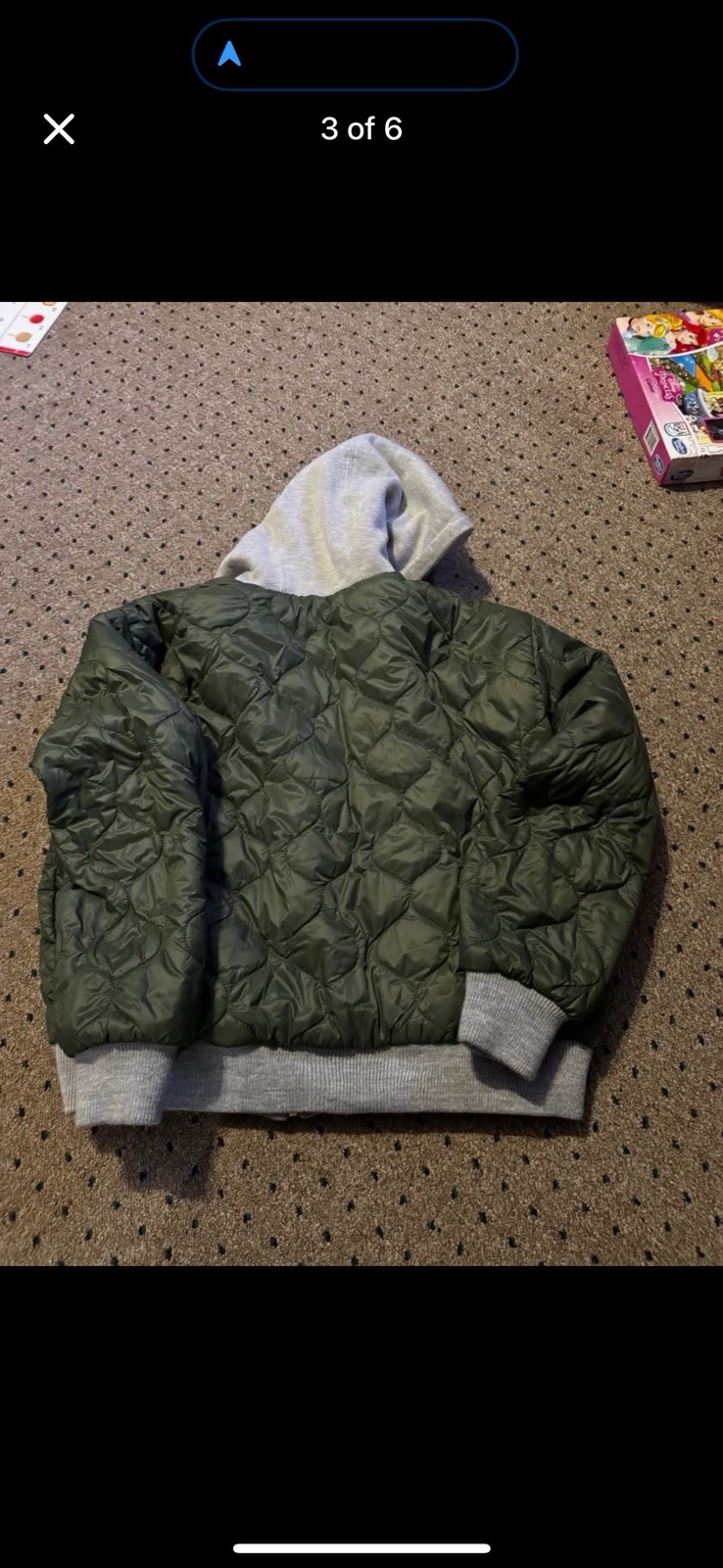 GAP Reversible Puffer Zip Jacket Size Medium Gree… - image 2
