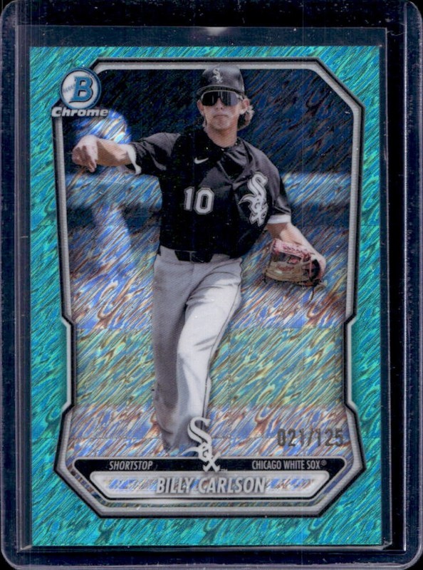 2026 Bowman Billy Carlson Chrome Prospects Aqua Shimmer Refractor #/125