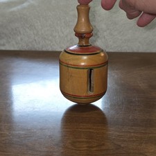 Vintage Japanese Narigoma Humming Top – Hand-Painted Wooden Whistling Koma Toy