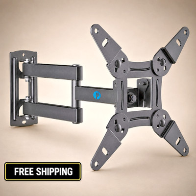 Pipishell Full Motion TV Wall Mount for Echo Show 21/15 and 13-43 Inch Flat Curv
