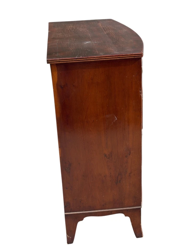 Cajonera antigua con incrustaciones de caoba Hepplewhite lazo frontal años 1800 Foto 4 de 4