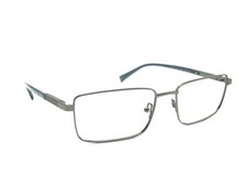 Marchon NYC M-2029 073 Blue Gunmetal Rectangular Metal Eyeglasses 55-17 145