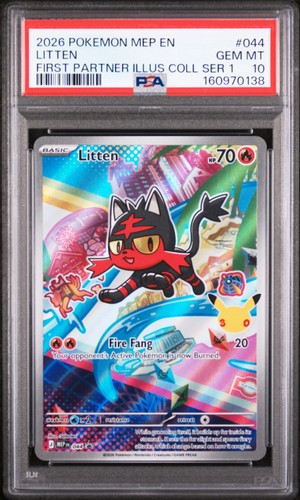 2026 POKEMON MEP FIRST PARTNER ILLUSTRATION COLLECTION #044 LITTEN PSA 10