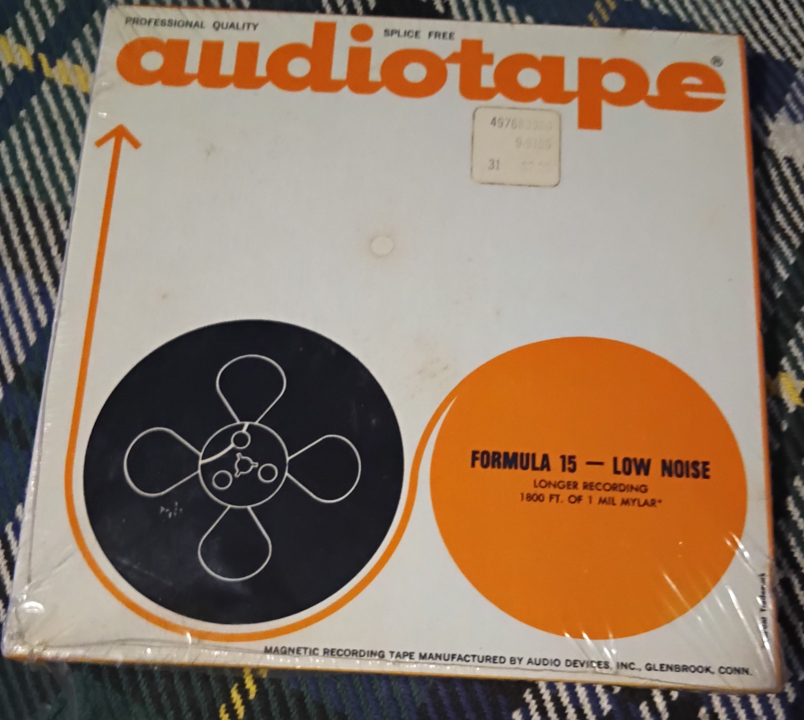 Vtg Audiotape Formula 15 Low Noise1 Mil Mylar Still In The Shrink Wrap Splice Fr