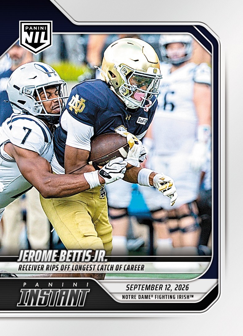 2026 Panini Instant NIL 2-JBJ Jerome Bettis Jr Notre Dame Fighting Irish PRESALE