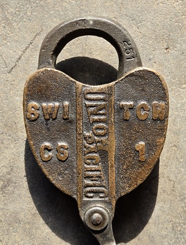 Union Pacific RR Heart Brass Padlock