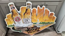 Vintage Rare I.C. Light Iron City Beer Tin Sign Three Rivers Stadium Pittsburgh 