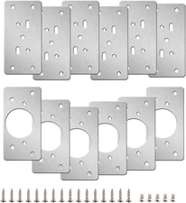12-Pack Stainless Steel Cabinet Hinge Repair Kit - Door Hinge Repair Plate With 