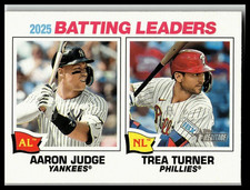 2026 Topps Heritage 2025 Batting Leaders #1 Aaron Judge Trea Turner