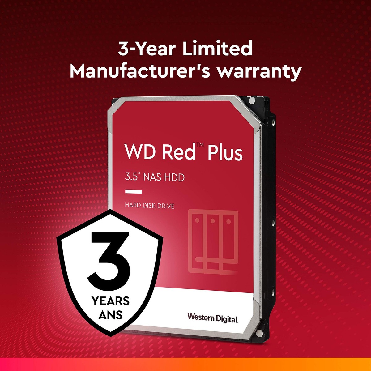 Western Digital 4TB WD Red Plus NAS Hard Drive HDD - 5400 RPM, 3.5