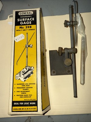 Vintage General Toolmaker's Surface Gage No. 398 - 7'' and 4'' spindles