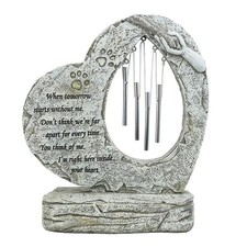 Pet Dog Memorial Stones Garden Stones with Wind Chimes, Sympathy Loss of Pet ...
