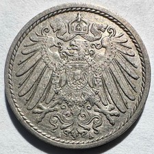 1891-A Germany Empire 5 Pfennig, XF+