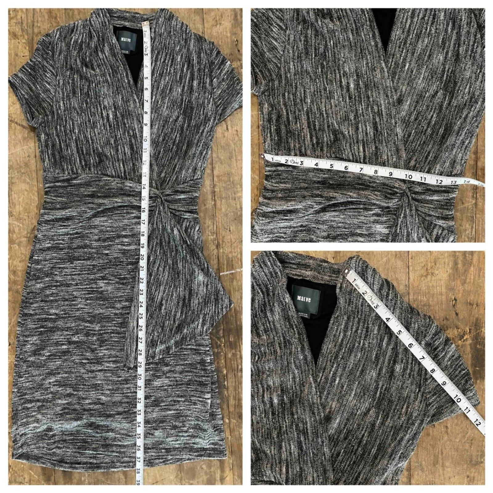 VETEMENTS Abito Maeve Maglia Avvolgente Casual Carriera Lavoro Manica Corta Grigio Medium