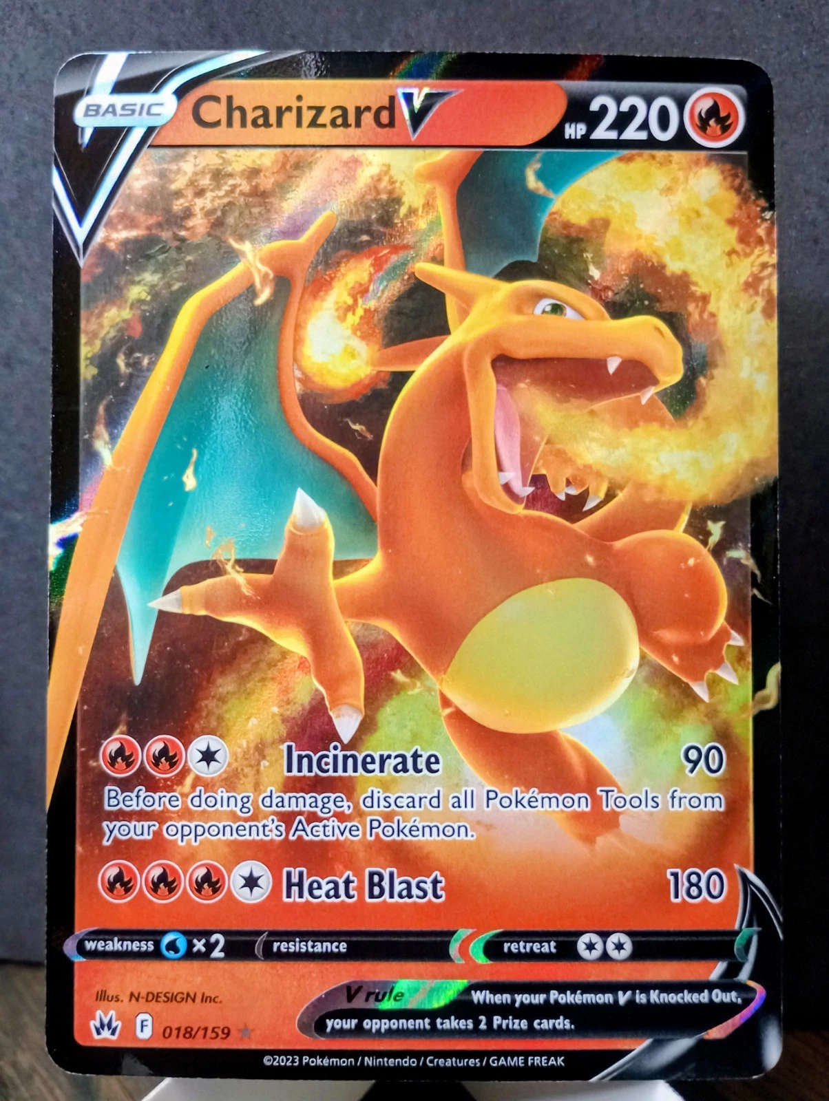 Pokémon TCG: Charizard V #018/159 SWSH Crown Zenith Ultra Rare Holo