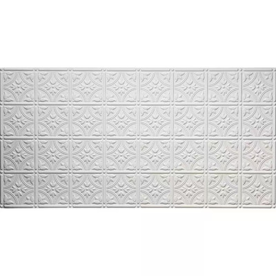 Dimensions 2 Ft. X 4 Ft. Glue up Tin Ceiling Tile in Matte White