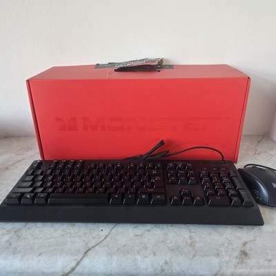 Monster LED RGB Mechanical Gaming Keyboard Mouse Set Bundle Wired 