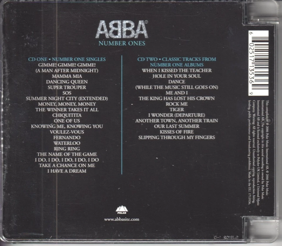 Abba Number Ones double CD UK Polar 2006 2 CD set. no card outer slipcase - Bild 2 von 4