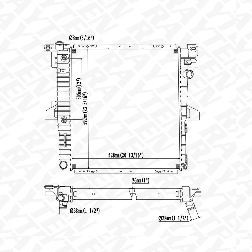 CU2308 Aluminum Radiator For 2000-2001 Ford Explorer Mercury Mountaineer 5.0L Foto 2 de 4