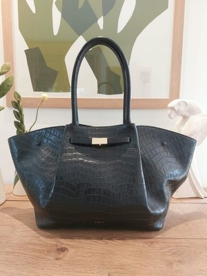 DeMellier New York Handtasche Handtasche /Borsa/ Tasche schwarz Krokodilmuster