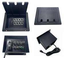 PROCRAFT LARGE 3 HOLE LID FEED-THRU RECESSED Stage Pocket/Floor Box w/1) WIRED A