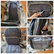 Baby Diaper Bag Backpack with Folding Bassinet /Changing table Gray