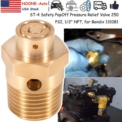 ST-4 Safety Pop Off Valve for Tu-Flo 550 & 750 Compressors Bendix 131081 Cummins