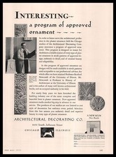 1931 Architectural Decorating Co. Chicago Modern Plaster Ornaments Art Print Ad