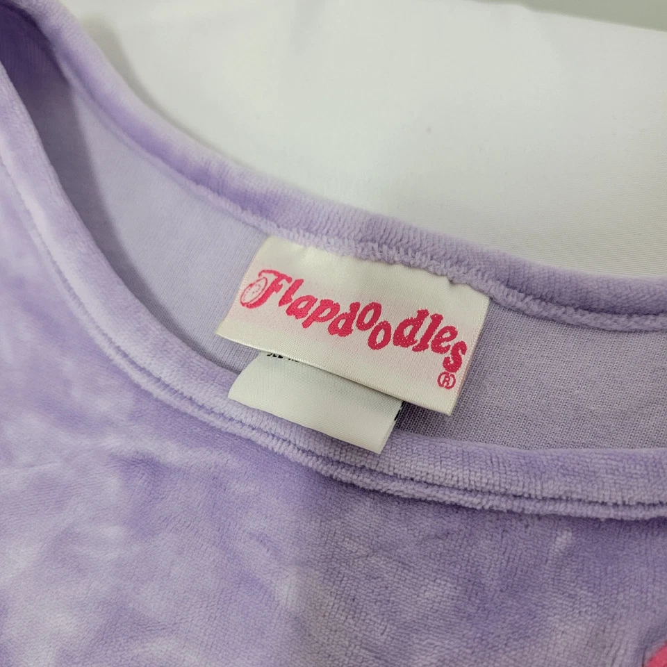 Flapdoodles Vintage 2 piece outfit Purple Pink Tie Dye Shirt Long Sleeve Pants 8 - Image 3 of 4