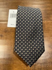 Bloomingdale's The Men's Store Navy Blue Geometric Silk Neck Tie - New 69.50