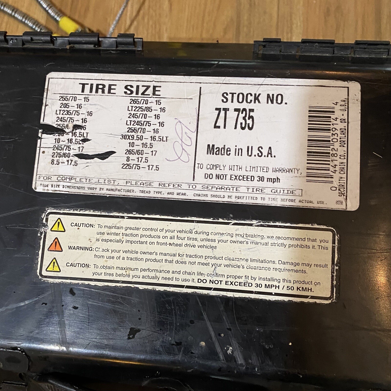 Security Chain ZT735 Super Z LT Light Truck and SUV Tire Traction