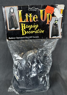  Vintage NOS Halloween Eyes Lightup Skull Head & Hanging 1999 