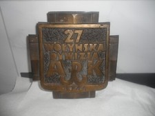 Orig .Polen/Polska- Gedenktafel/Plakette der27. Wolhynischen Infanteriedivision