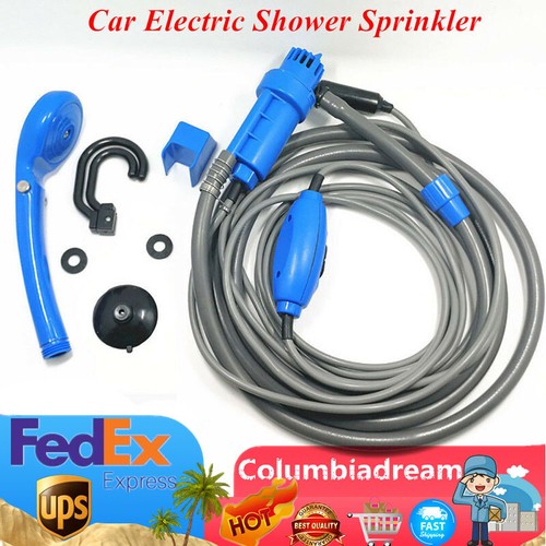 Shower Water Pump Camping Shower Portable Outdoor Hiking Camp w/ Bag