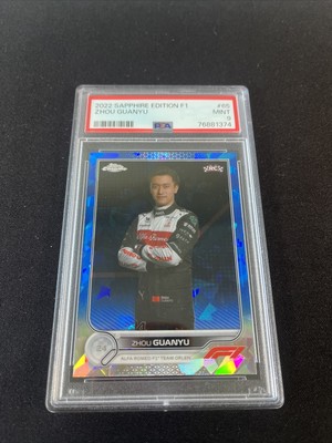 2022 Topps Chrome Sapphire Formula 1 #65 Zhou Guanyu RC - PSA Graded Rookie Card