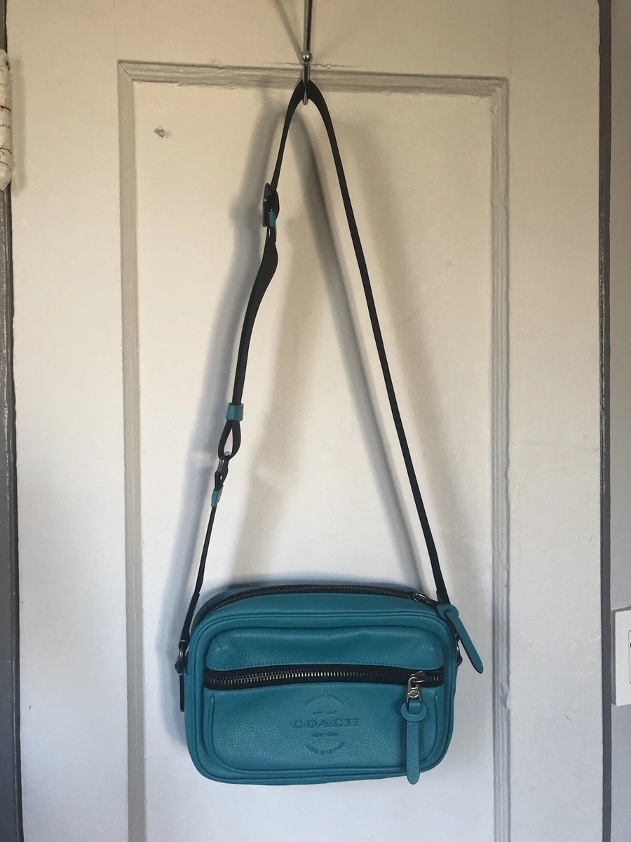 NEW Coach Men s Thompson Camera Bag pebble leather Blue eBay