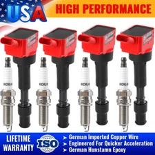 4pcs Ignition Coils and Spark Plugs For Hyundai Kona Sonata Veloster Kia UF816