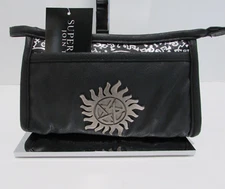 Bioworld Supernatural WB TV Winchester Brothers Cosmetic Bag Clutch Badge NWT