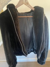 Helmut Lang Faux Fur Bomber Jacket