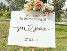 Acrylic 3D Welcome Wedding Horizontal Signage - Style 2