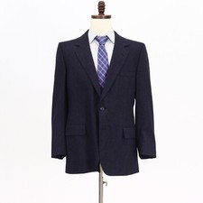 Lanvin 44R Navy Sport Coat Blazer Jacket Striped 2B Wool