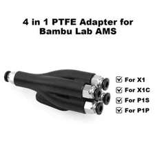 4-in-1 PTFE Adapter For Bambu Lab AMS X1 X1C X1E P1P P1S 3D Printer Accessories