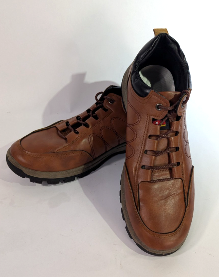 SAOLA Scarpe HTF uomo 10 5 pelle marrone stringate gomma suola Oxford comode