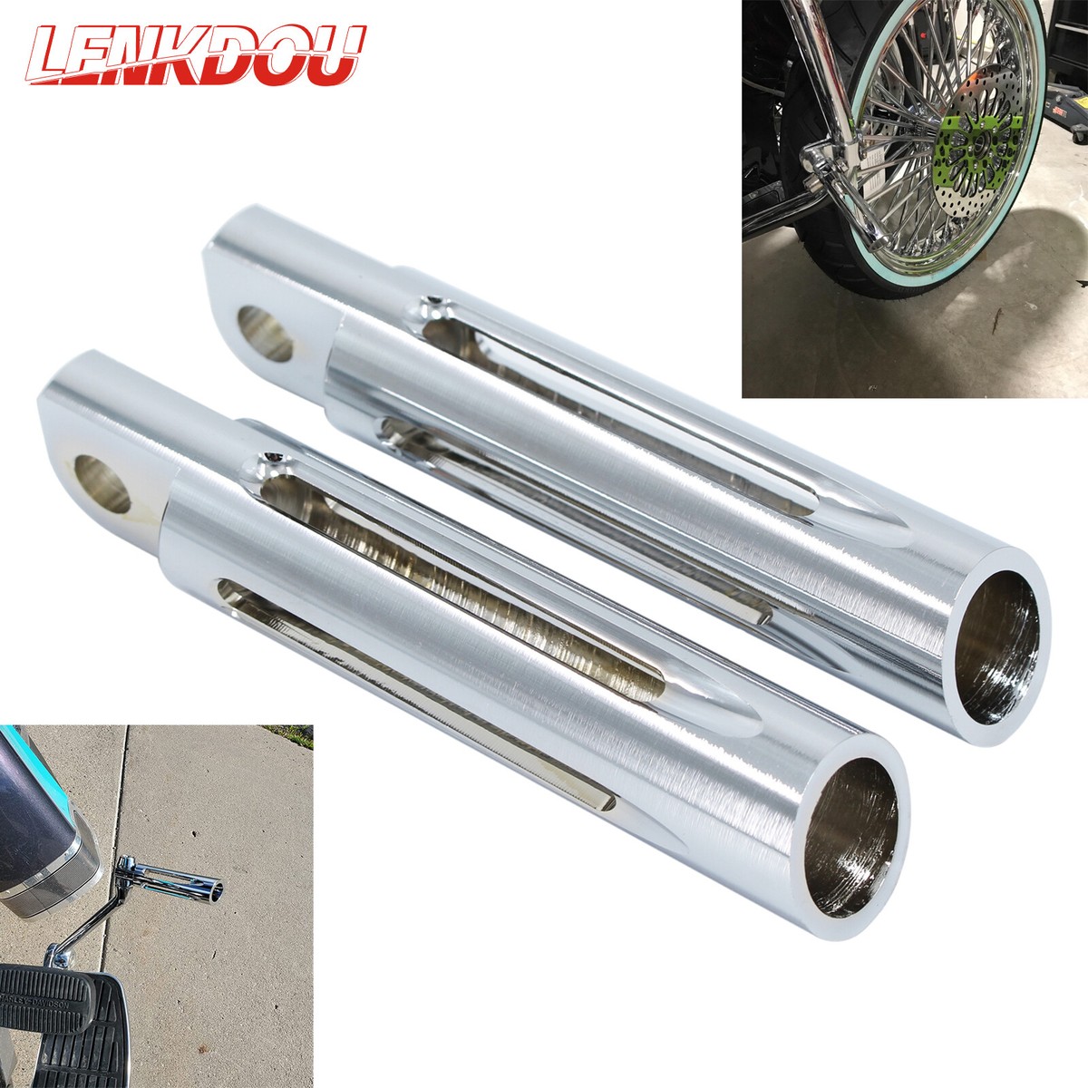 CNC Chrome Foot Pegs Footrest Pedal For Harley Dyna Touring