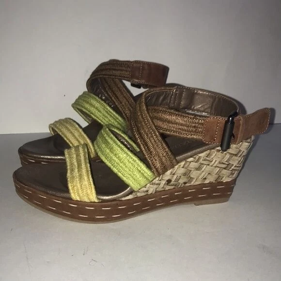 Aquatalia Nolita Leather and Rope Wedge Sandals Size 8 eBay