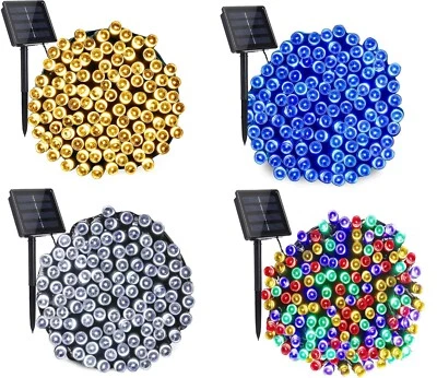 Solar Fairy String Lights 100/200/500 LED Outdoor Garden Christmas Party Decor