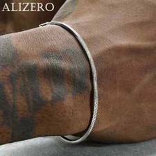 925 Sterling Silver 3mm Snake Chain Bracelet Men Women Hip Hop Bracelet Jewelry