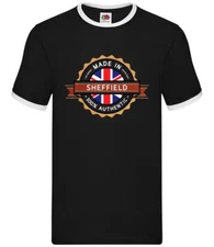 Made In Sheffield - Mens Ringer - Hometown City Town FC Born In Gift