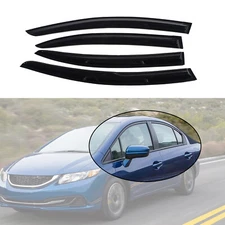 Window Visor Rain Guard For 2012-2015 Honda Civic Sedan JDM 3D Wavy Mugen Style